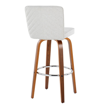 Henry - Contemporary Fixed Height Barstool With Swivel With Round Footrest (Set of 2) Lumi Source