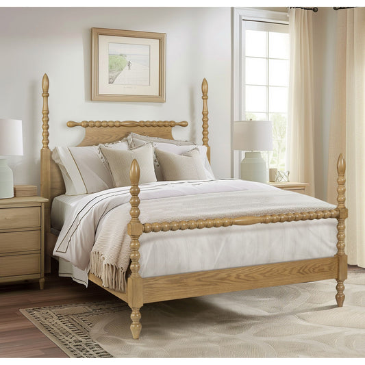 Beckett - Queen Turned Spindle Bed - Natural Madison Park Signature