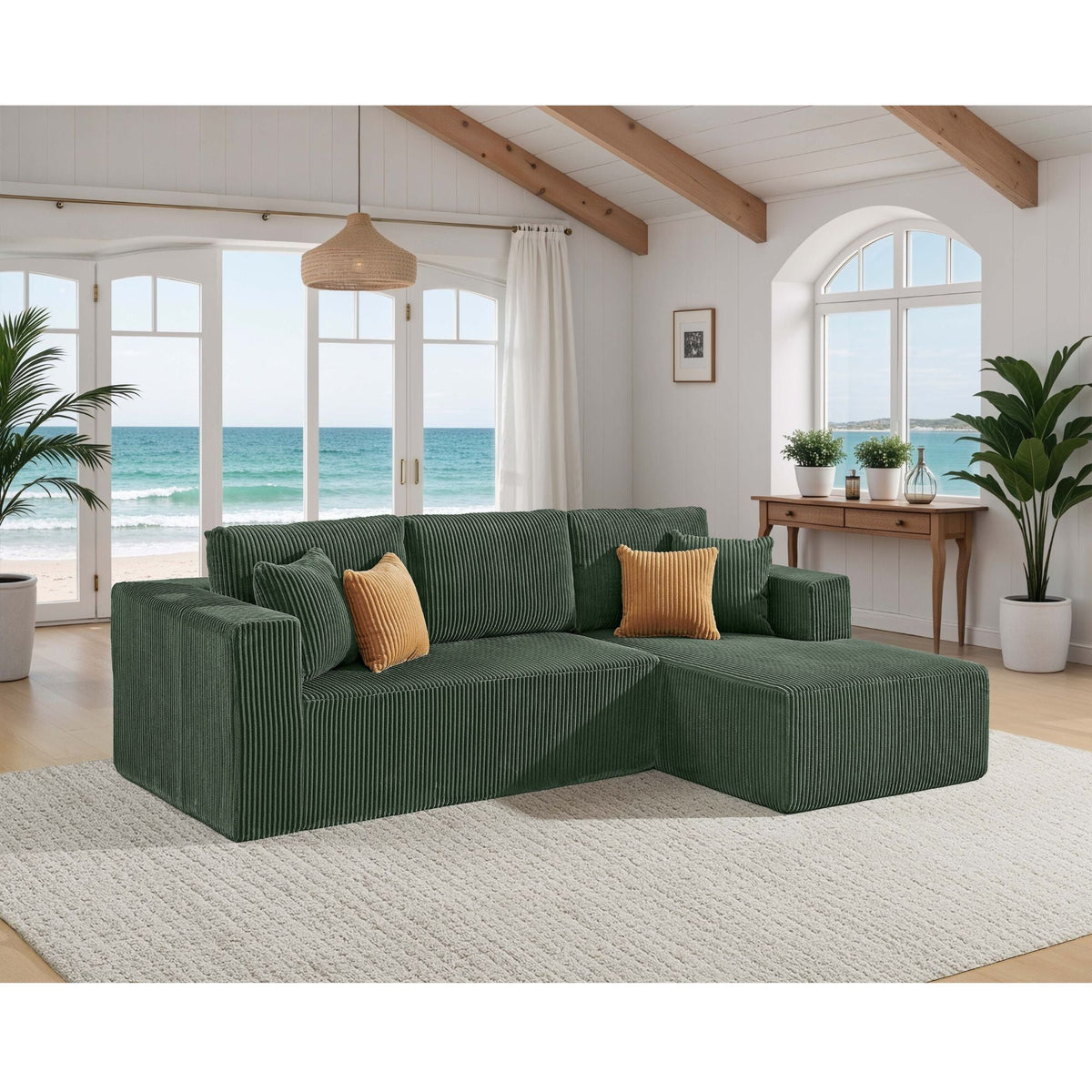 L - Shape Full Compressed Upholstered Sectional Home Essentials