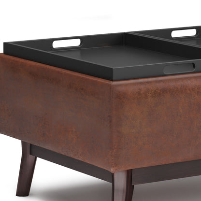 Owen - Tray Top Small Coffee Table Upholstered Storage Ottoman Simpli-Home