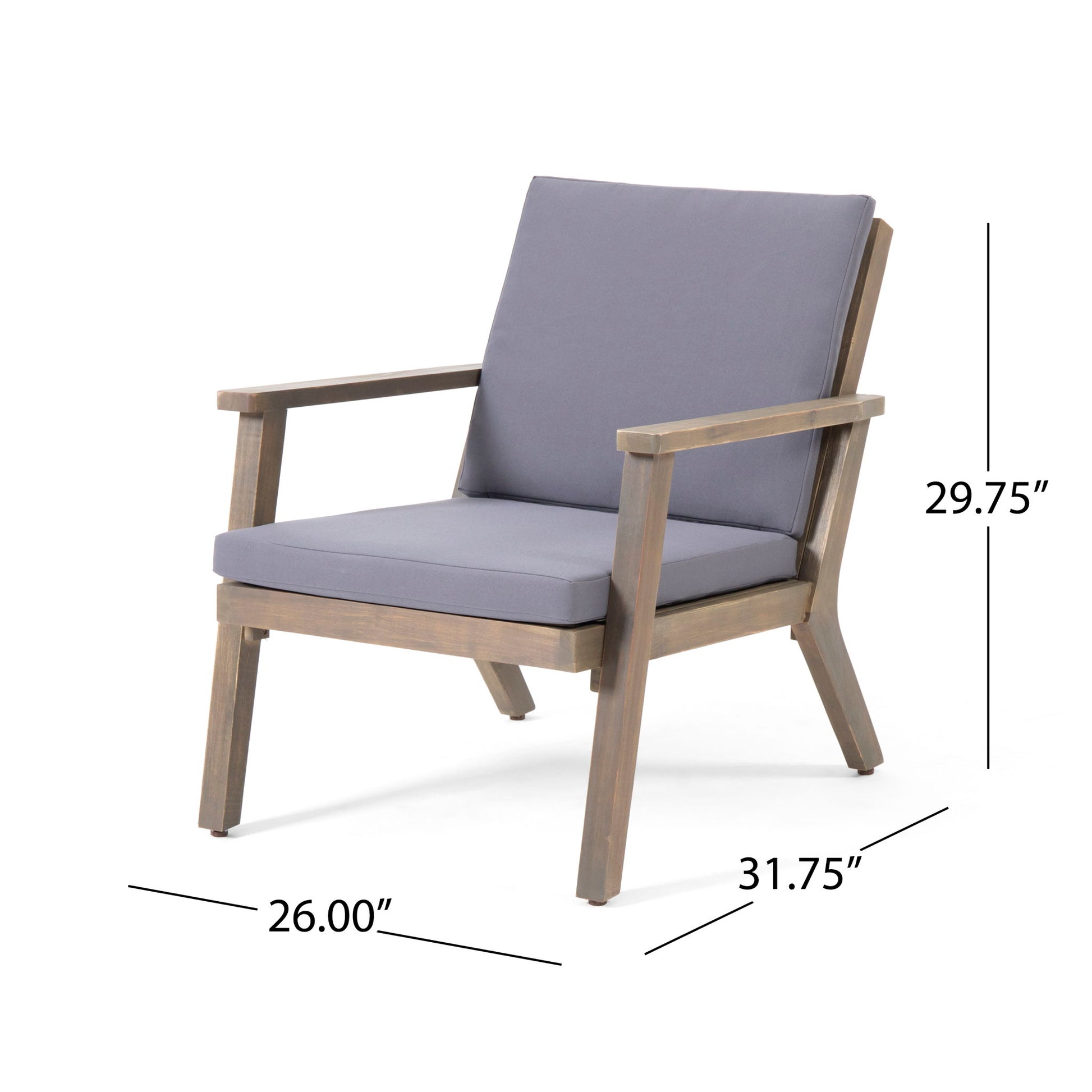 Outdoor Club Chair With Cushion Noble House