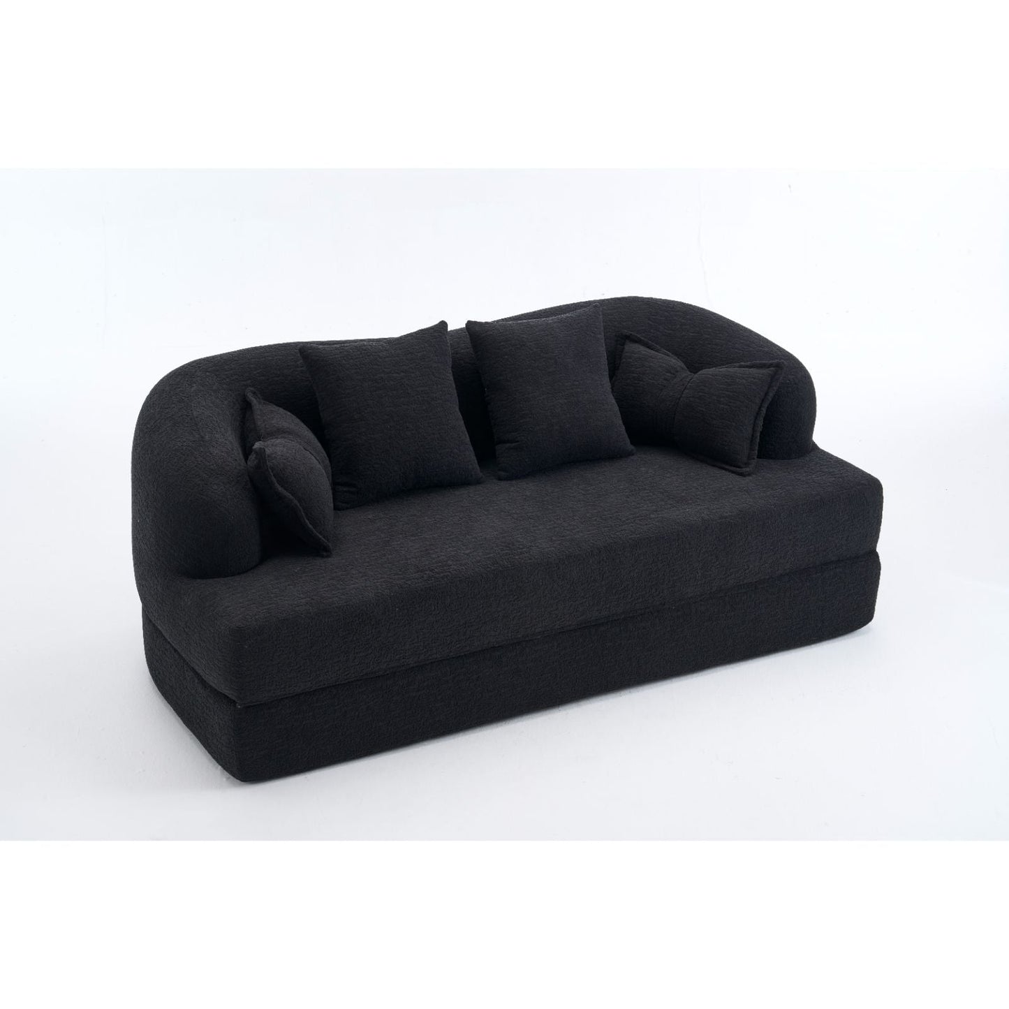 Foldable Sofa Bed, Boneless Couch Convertible Sleeper With 4 Pillows Home Essentials