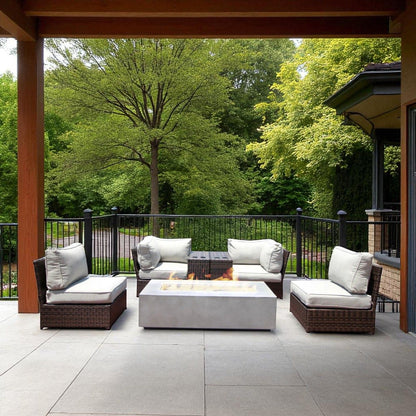 Outdoor Elegance Conversation Set With Fire Pit LSI Patio Furniture