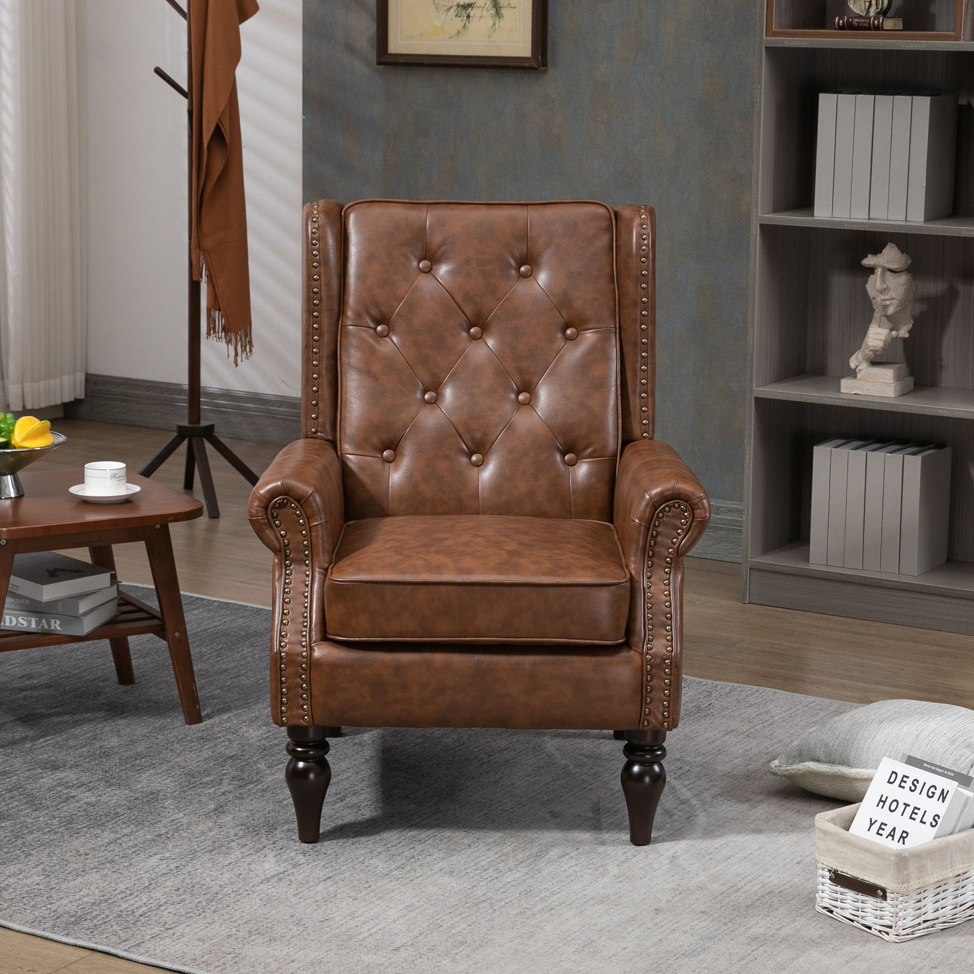Modern Accent Armchair With Sturdy Wood Legs Home Essentials