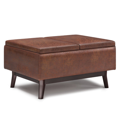 Owen - Tray Top Small Coffee Table Upholstered Storage Ottoman Simpli-Home