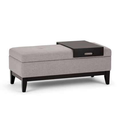 Oregon - Contemporary Storage Ottoman Bench With Tray Simpli-Home