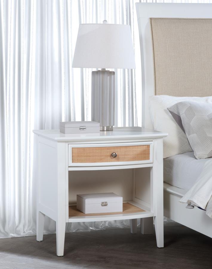 Bexhill - 1-Drawer Nightstand Bedside Table - White Coaster Fine Furniture
