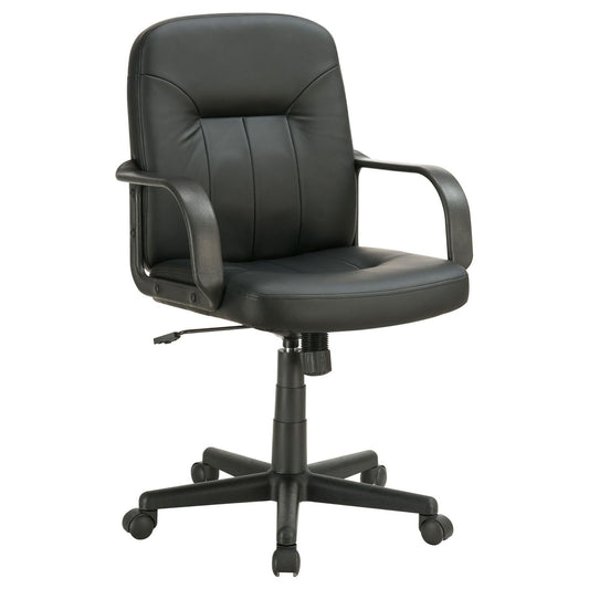 Office Chair With Casters Ergonomic Design For Workspaces - Black Furniture Max