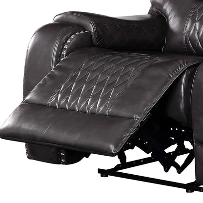 Braylon - Magnetite Synthetic Leather Manual Recliner Sofa - Brown Acme