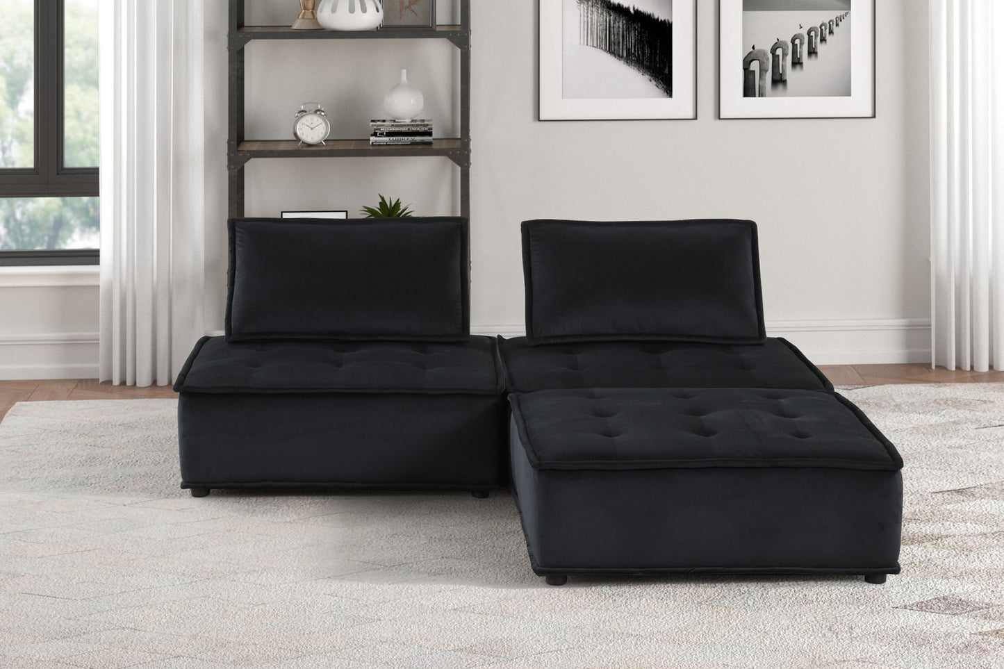 Anna - Stylish Sectional Sofa Ottoman Lilola Home