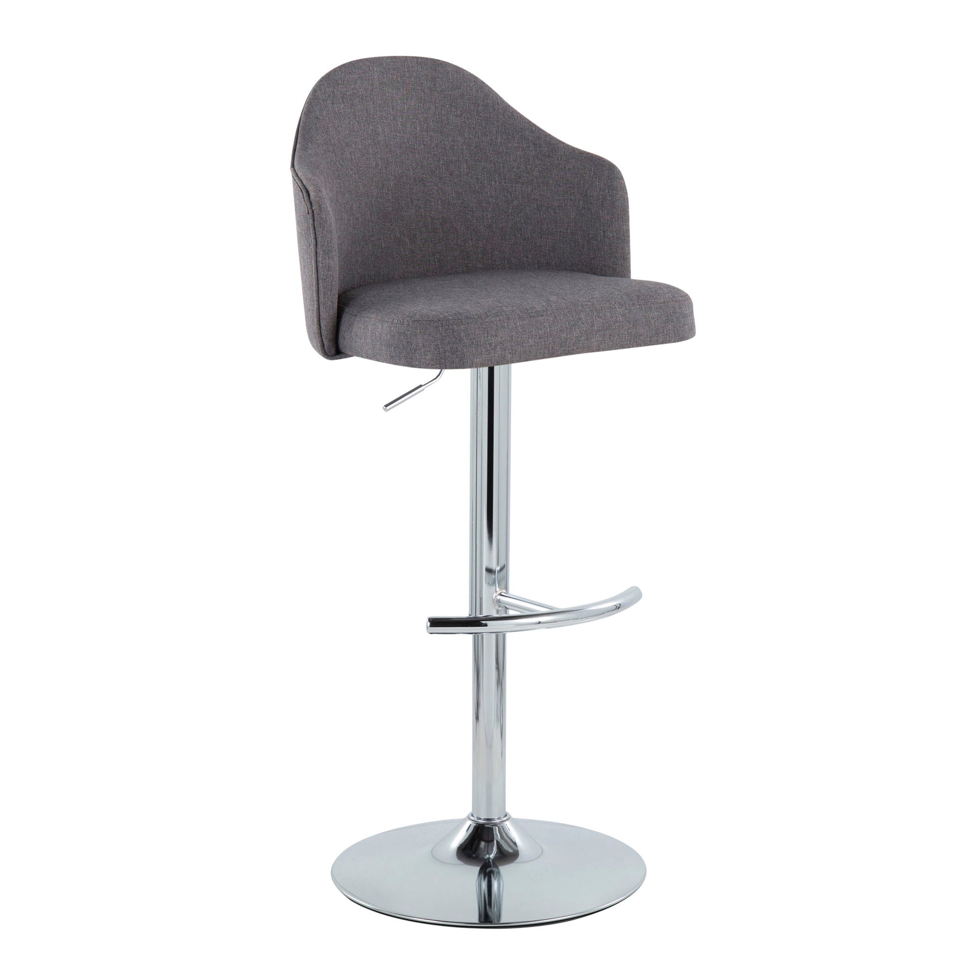 Ahoy - Contemporary Adjustable Barstool With Swivel With Rounded T Footrest (Set of 2) Lumi Source