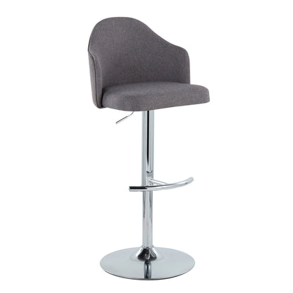 Ahoy - Contemporary Adjustable Barstool With Swivel With Rounded T Footrest (Set of 2) Lumi Source