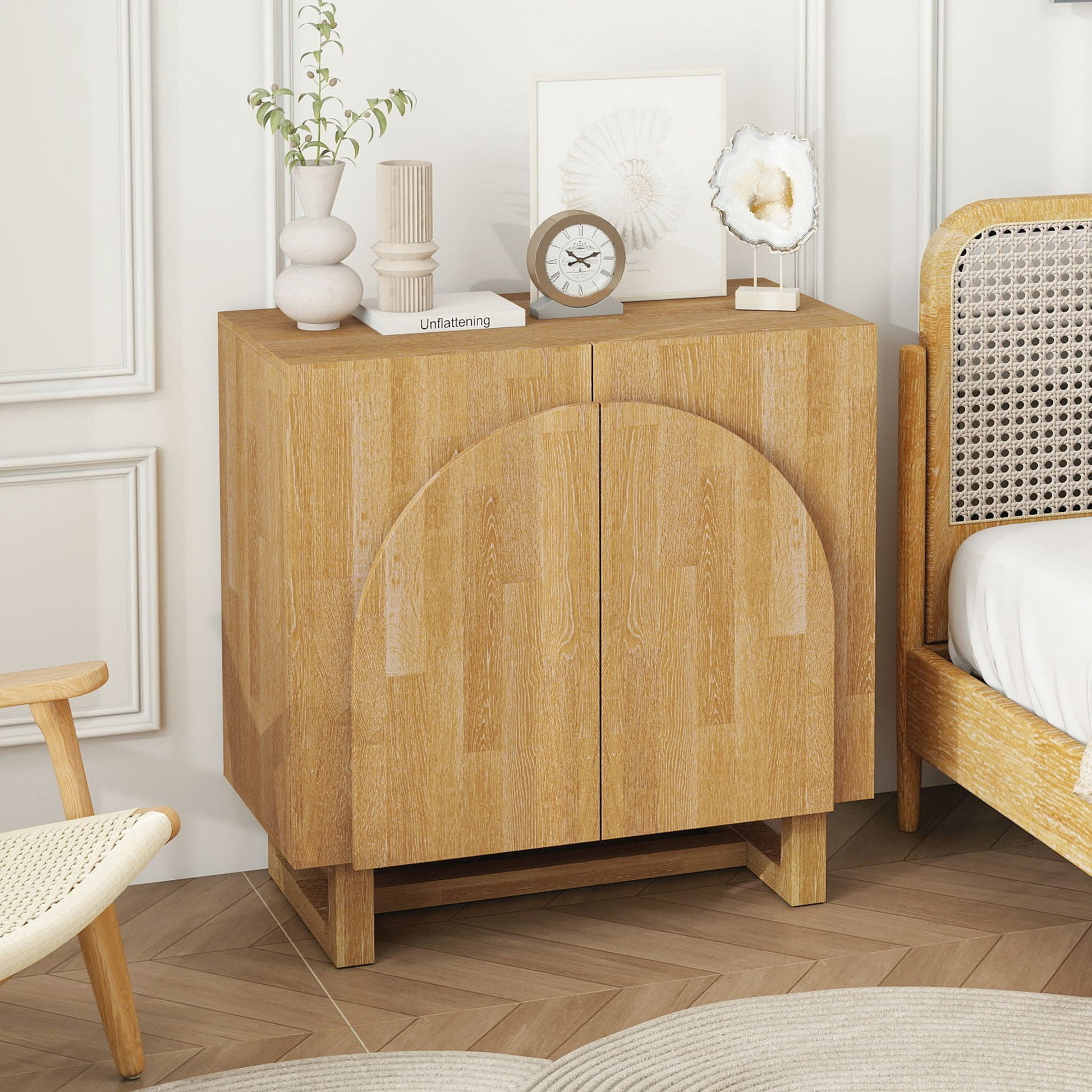 2 Door Cabinet, Suitable For Bedroom - Natural Home Essentials