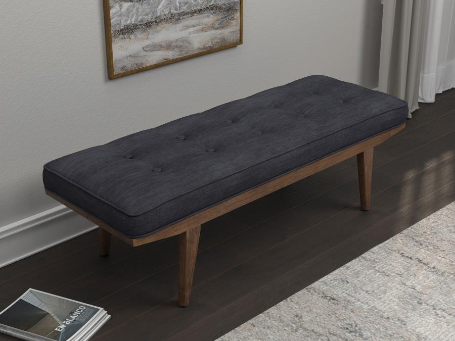 Wilson - Fabric Upholstered Tufted Accent Bench - Gray CoasterEssence