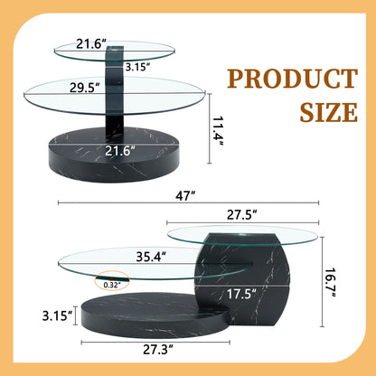 Contemporary Artistic Double Layer Coffee Table Home Essentials