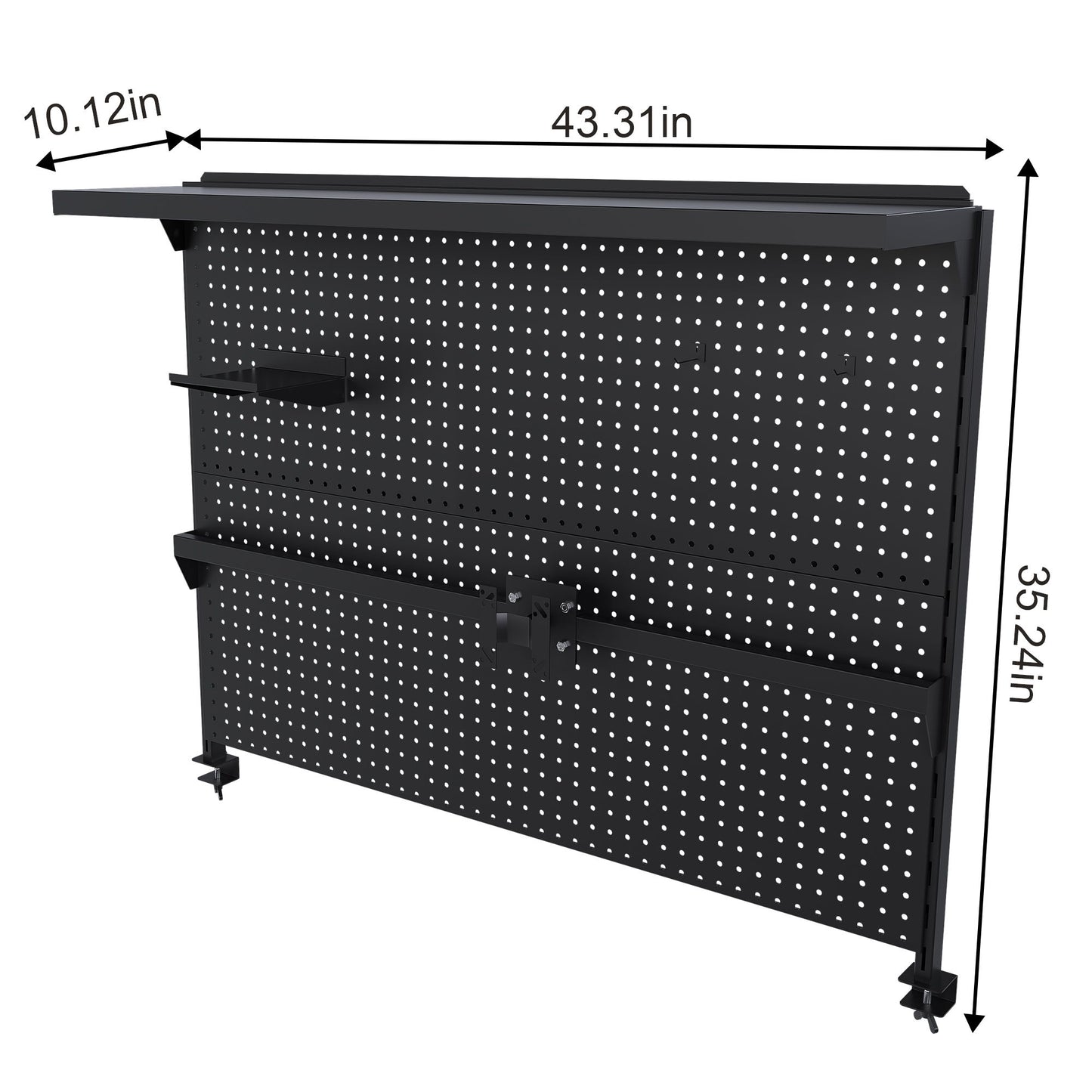 Clamp On Desk Pegboard With Single Monitor Stand Daily Nest