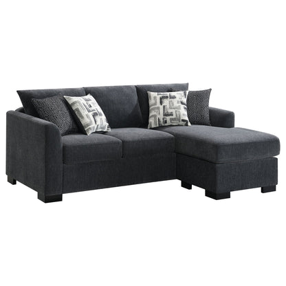 Pacheco - Upholstered Sleeper Sectional Chaise Sofa With Pocket Coils And Reversible Cushions - Dark Gray Furniture Max