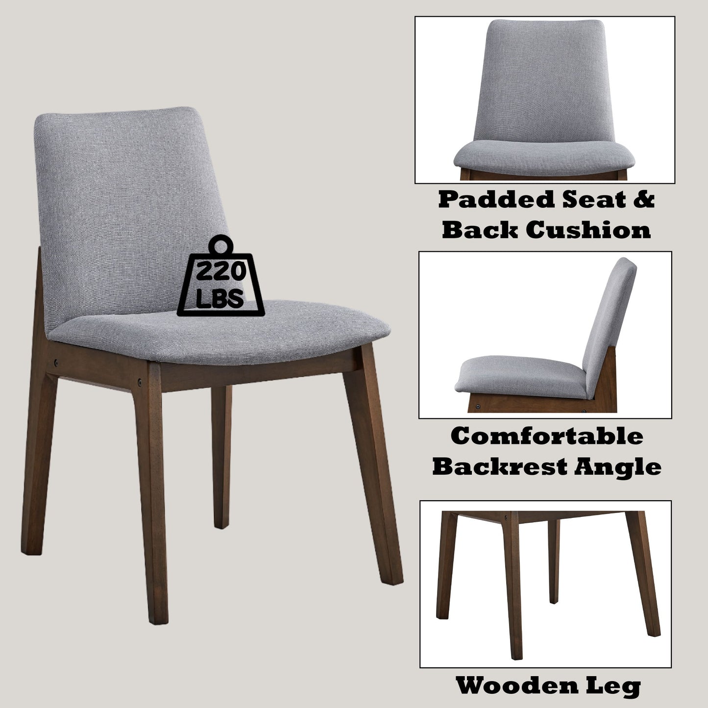 Kaela - Side Chair (Set of 2) - Light Gray Acme