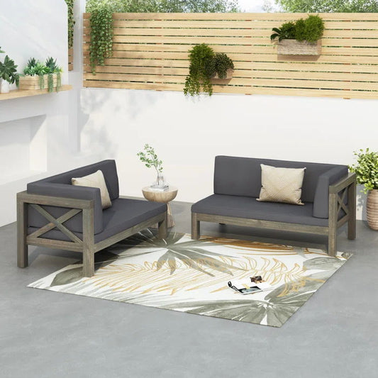 Brava - X Back Corner Bench Noble House