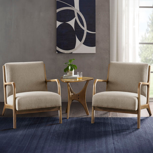 Novak - Mid-Century Modern Accent Armchair (Set of 2) - Taupe INK+IVY