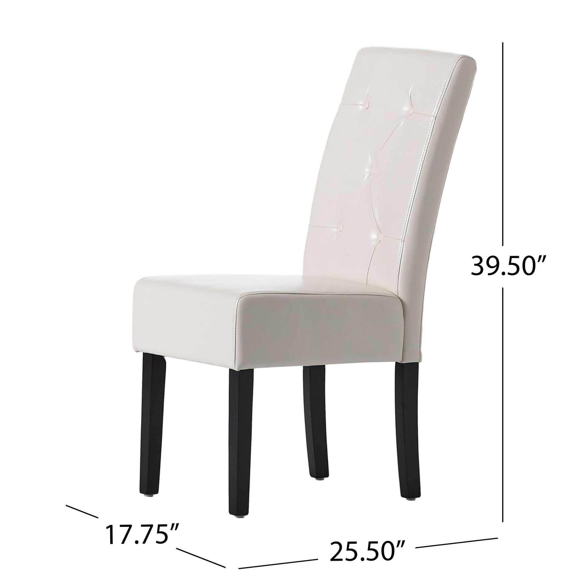 Carter - 5 Tuft Dining Chair With Button Tufted Backrest And Espresso Legs - Ivory Noble House