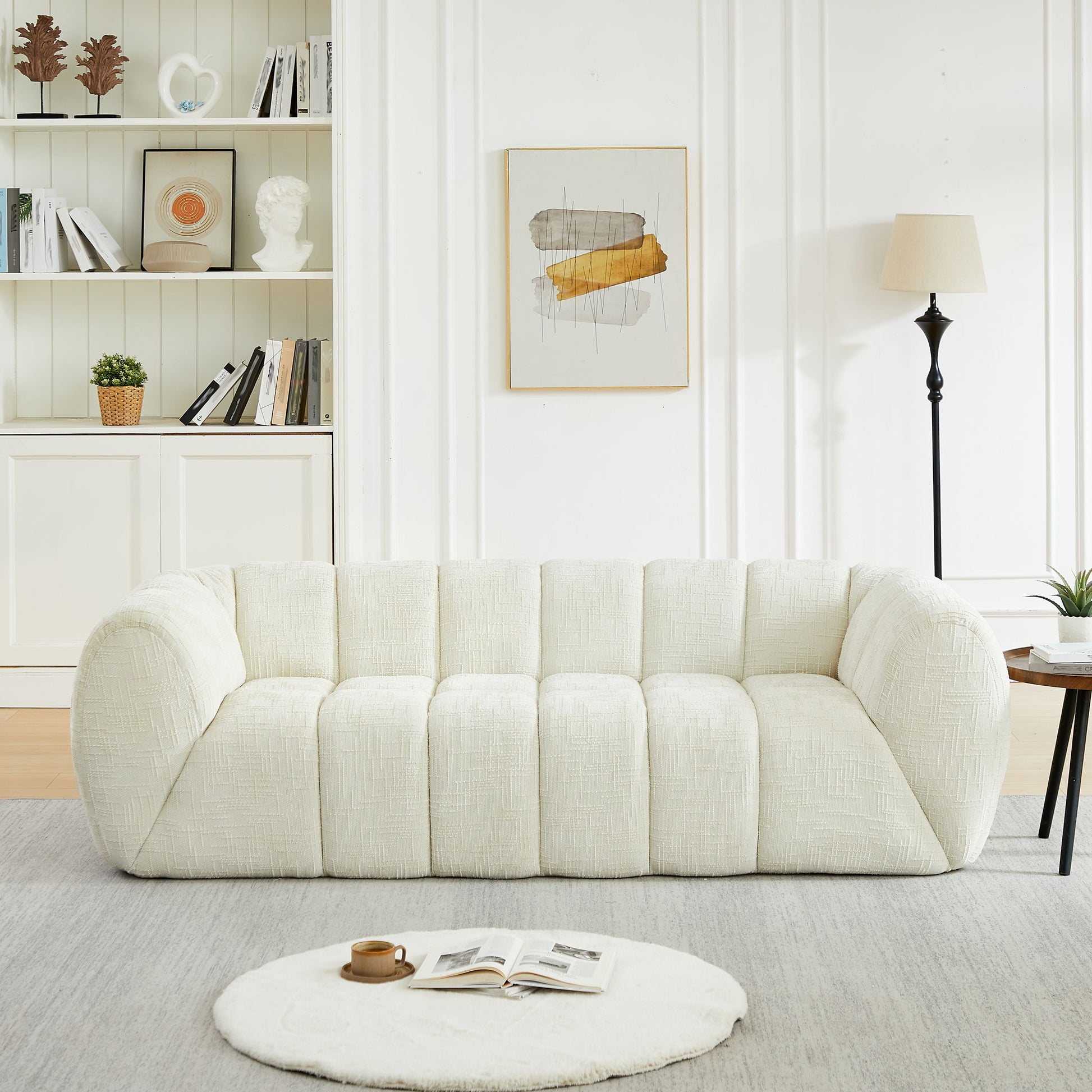 Modern Sofa With Piano Key Backrest Home Essentials