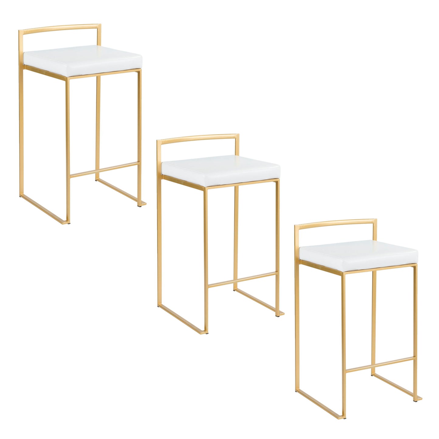 Fuji - Contemporary / Glam Design Counter Stool (Set of 2) Lumi Source