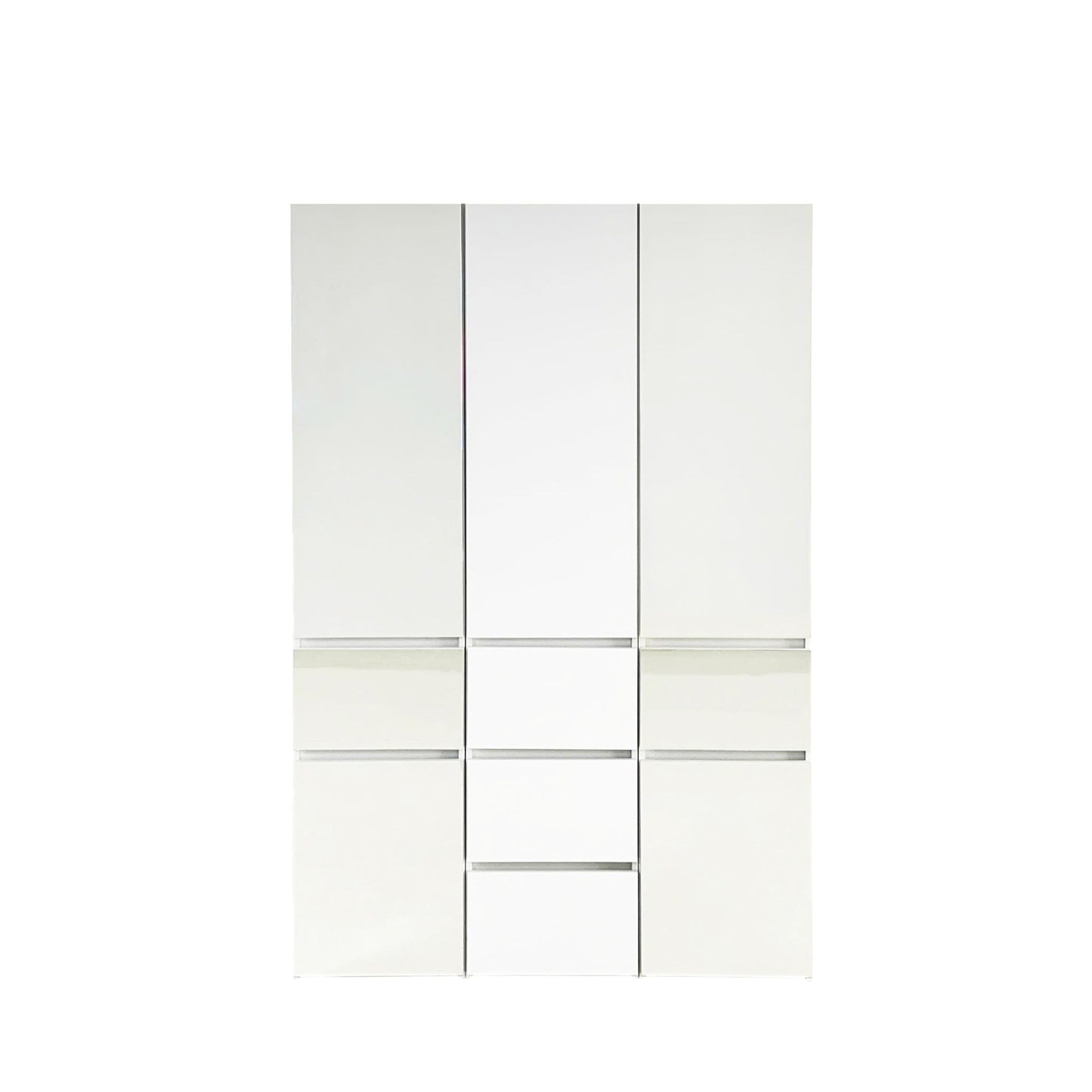 Elise - Modular Wood Closet System With Mirror In Versatile Storage Solution - White Home Essentials