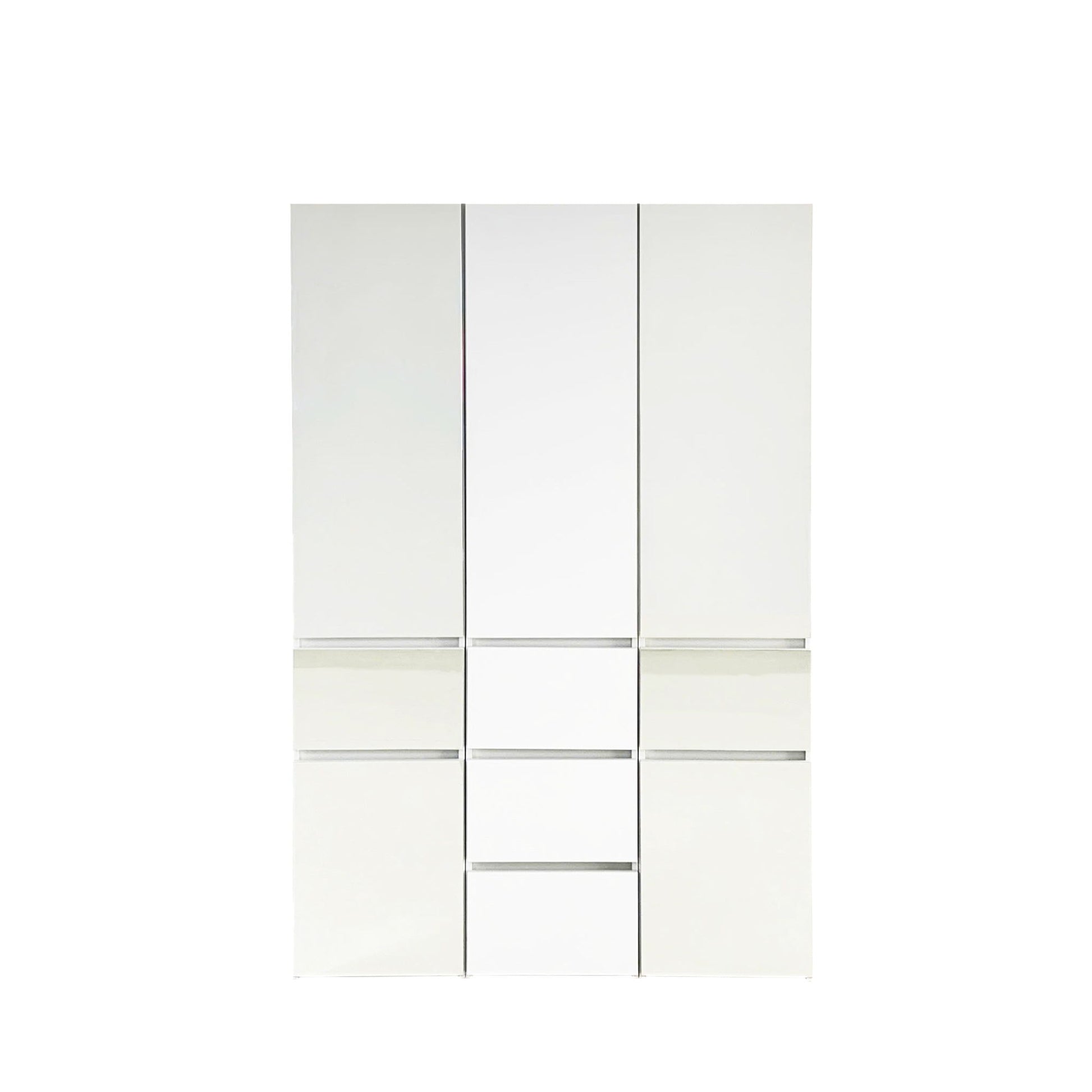 Elise - Modular Wood Closet System With Mirror In Versatile Storage Solution - White Home Essentials
