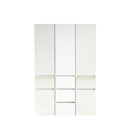 Elise - Modular Wood Closet System With Mirror In Versatile Storage Solution - White Home Essentials