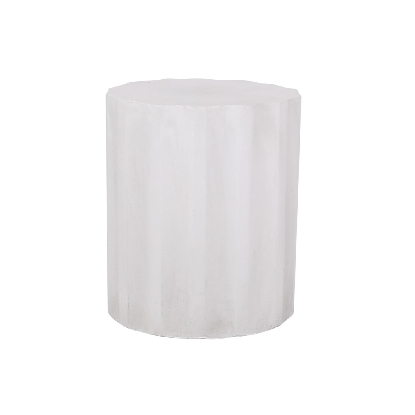 Outdoor End Table With Soft Wave Edge - Antique White Noble House