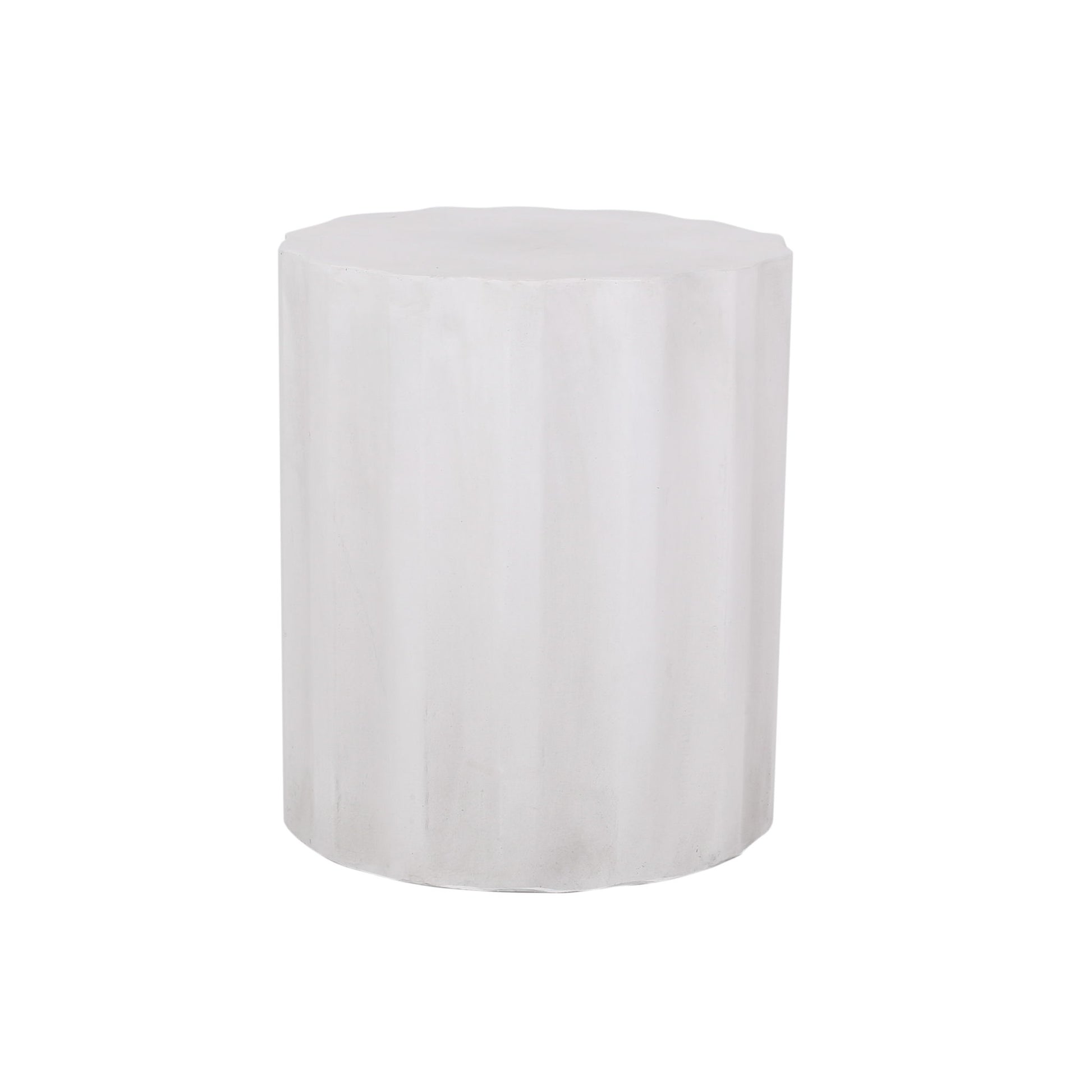 Outdoor End Table With Soft Wave Edge - Antique White Noble House