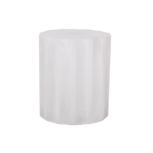 Outdoor End Table With Soft Wave Edge - Antique White Noble House