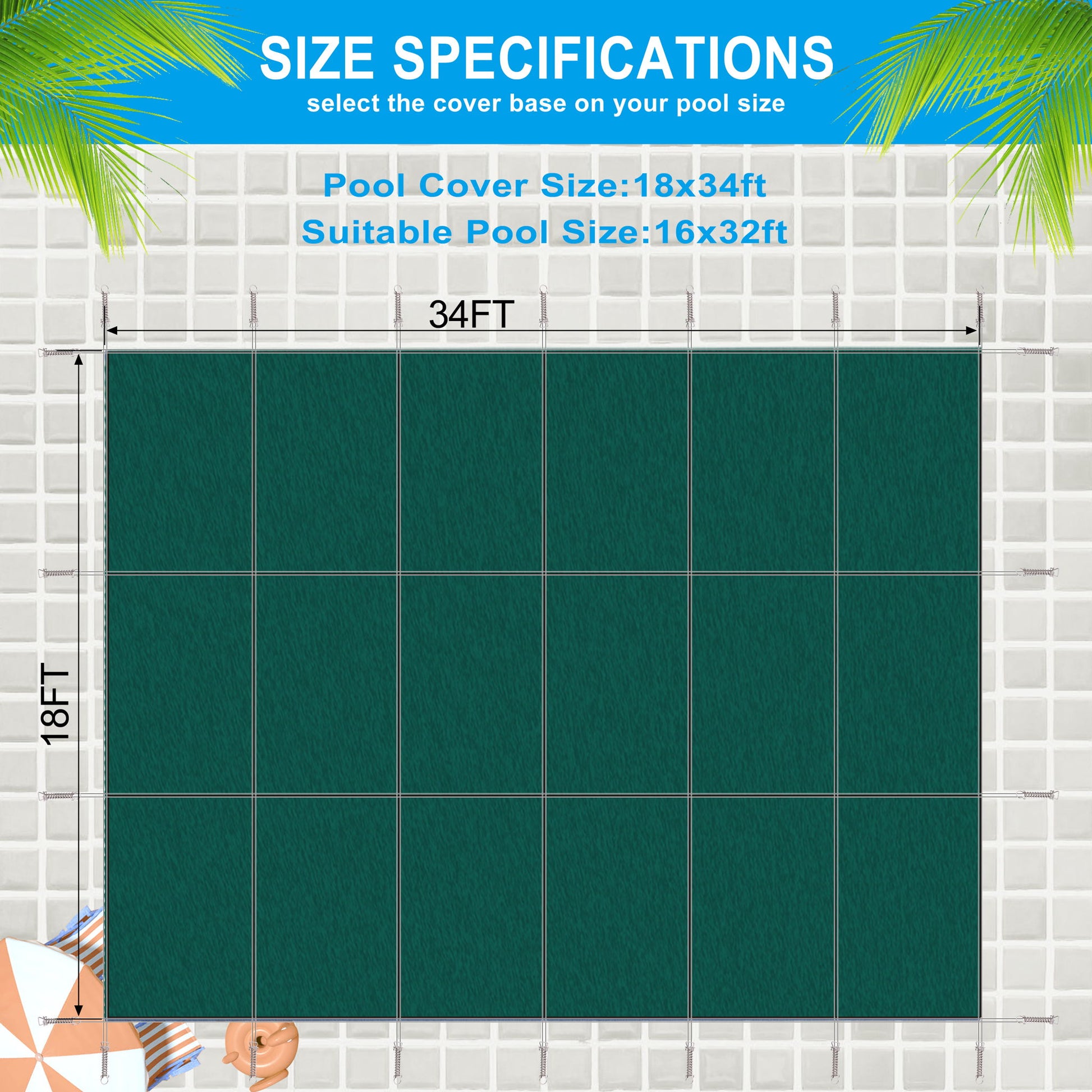 16 X 32 Ft Inground Pool Safety Cover, Rectangle Daily Nest