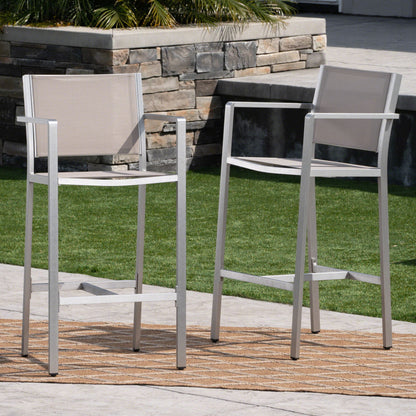 Outdoor Rust Proof Aluminum Barstools (Set of 2) Noble House