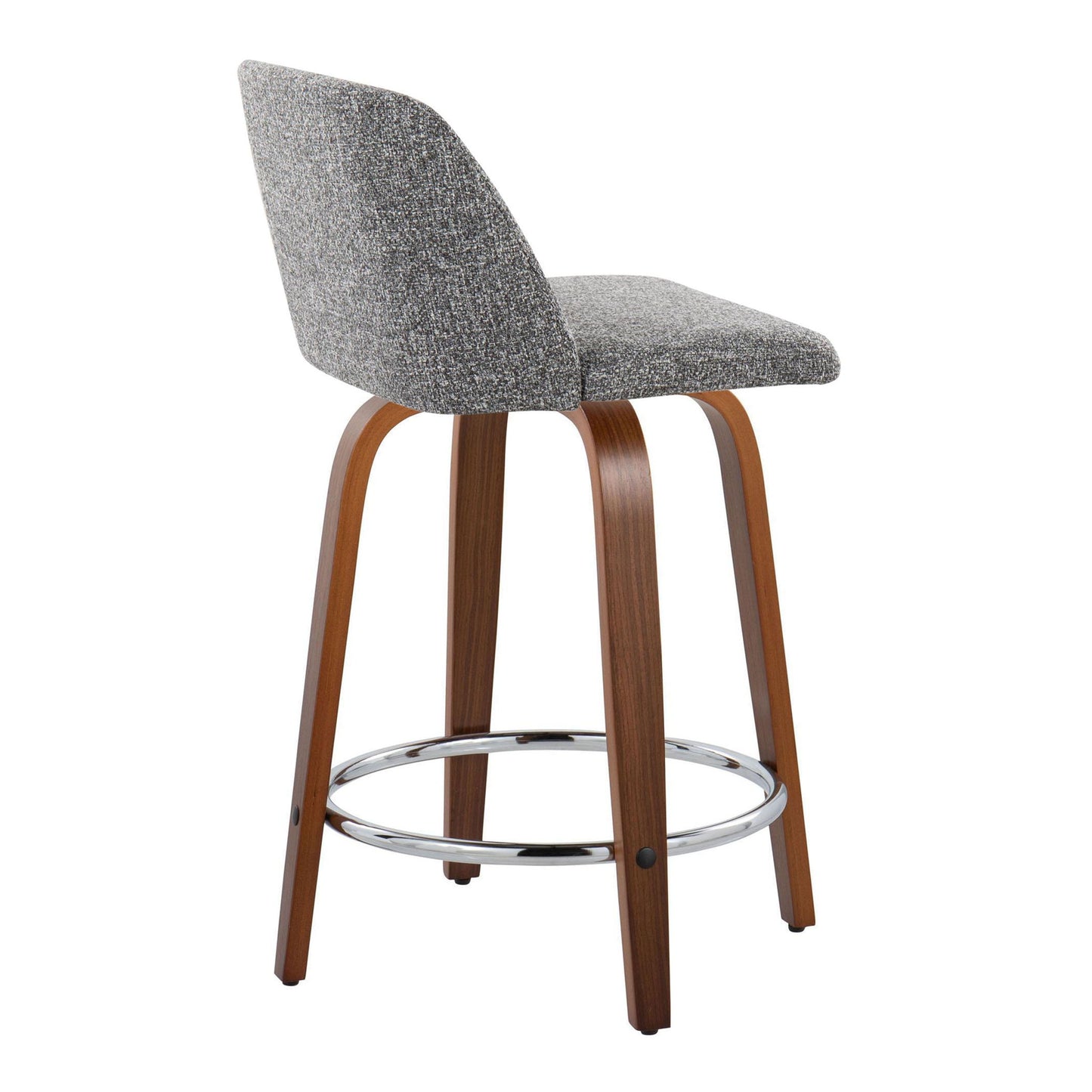 Toriano - Mid Century Modern Fixed Height Counter Stool With Swivel With Round Footrest (Set of 2) Lumi Source