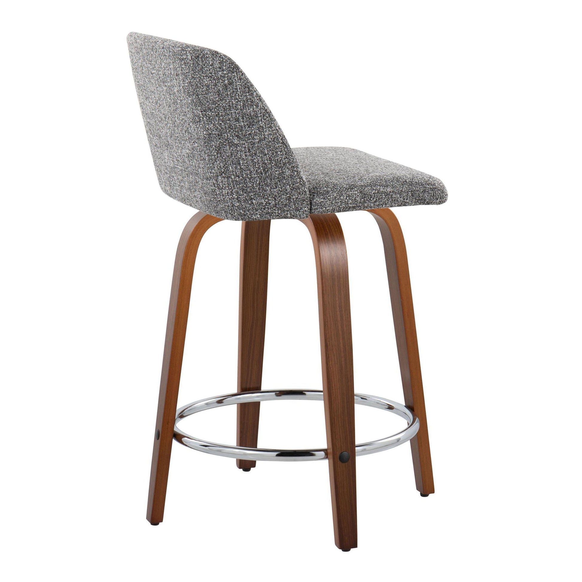 Toriano - Mid Century Modern Fixed Height Counter Stool With Swivel With Round Footrest (Set of 2) Lumi Source