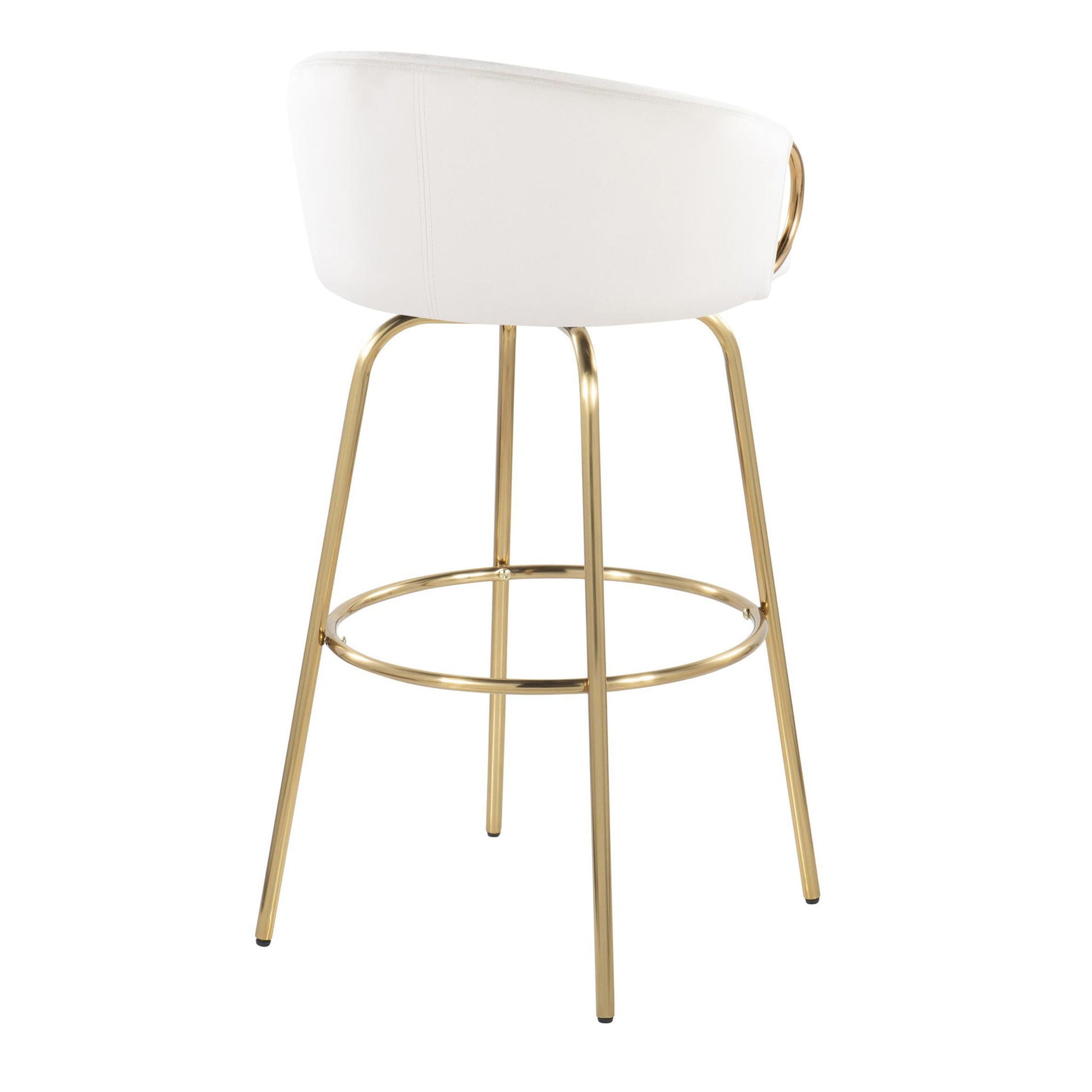 Claire - Contemporary / Glam Fixed Height Bar Stool (Set of 2) Round Footrest (Set of 2) Lumi Source