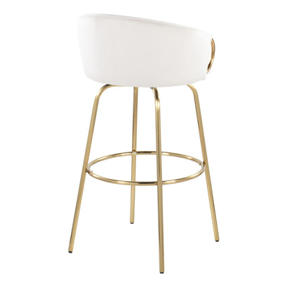 Claire - Contemporary / Glam Fixed Height Bar Stool (Set of 2) Round Footrest (Set of 2) Lumi Source