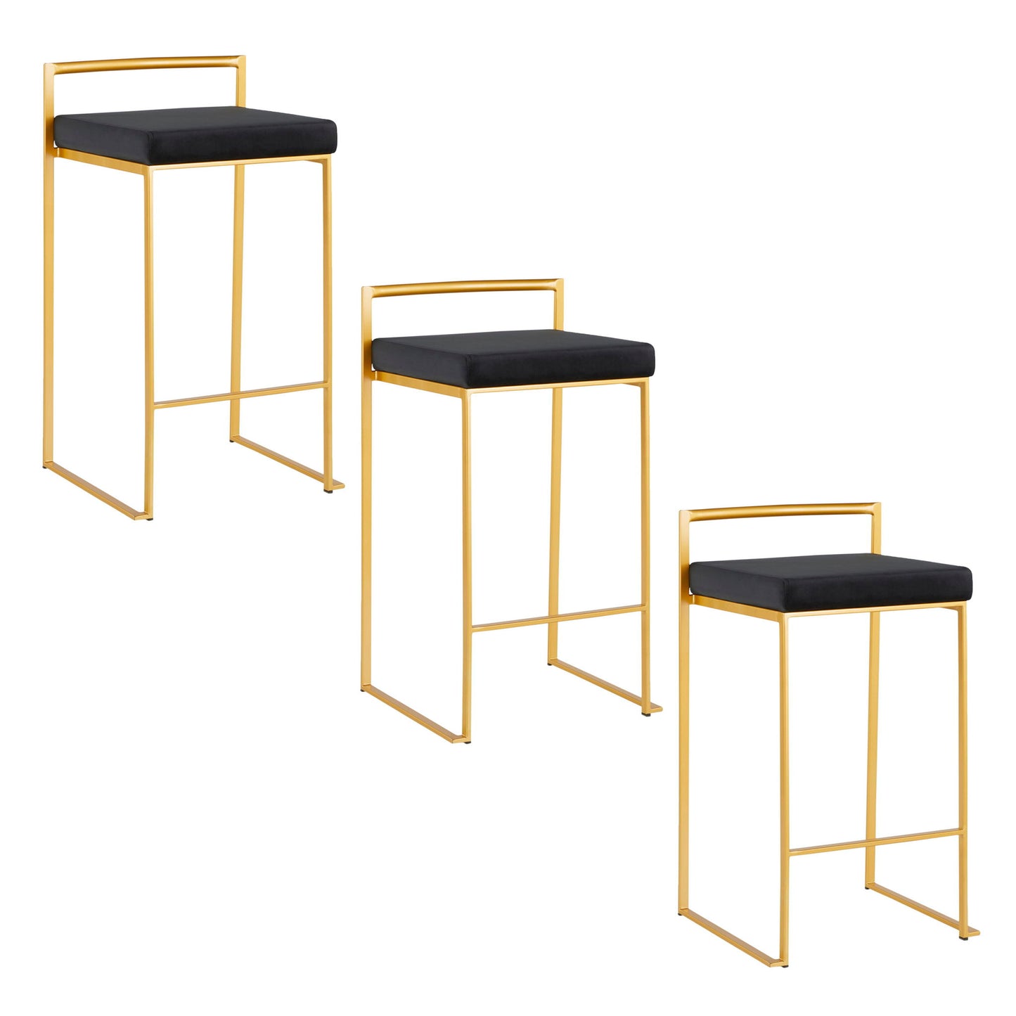 Fuji - Contemporary / Glam Design Counter Stool (Set of 2) Lumi Source