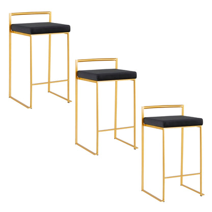 Fuji - Contemporary / Glam Design Counter Stool (Set of 2) Lumi Source