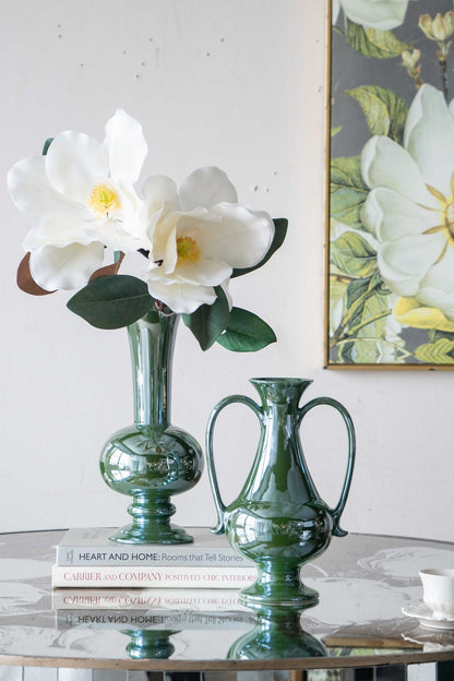 Round Dining Table With Elegant Floral Design And Mirrored - Silver Multi Home Essentials