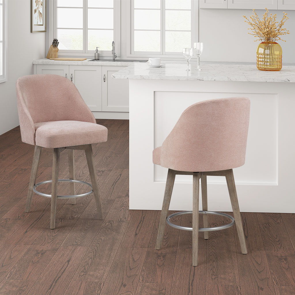 Pearce - Counter Stool With Swivel Seat - Pink