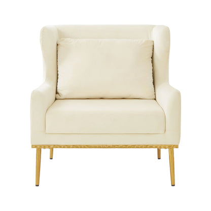 Elegant Curved Armrest Accent Armchair Noble House