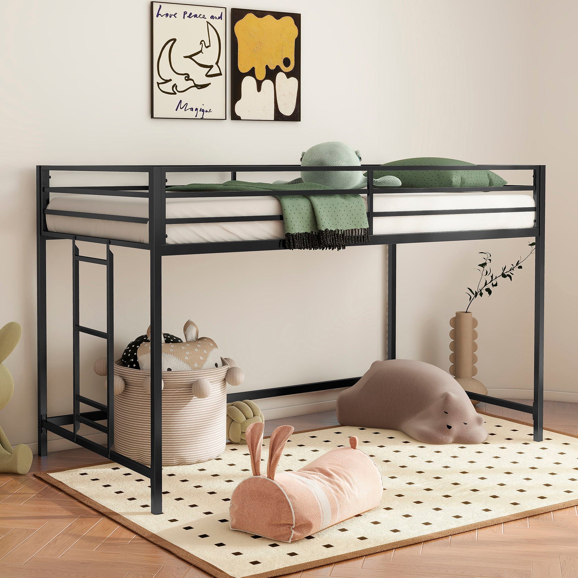 Adam - Twin Loft Bunk - Black House & Home Furniture