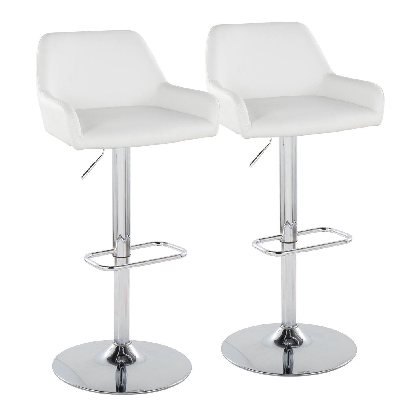 Daniella - Contemporary Adjustable Barstool With Swivel With Rounded Rectangle Footrest (Set of 2) Lumi Source