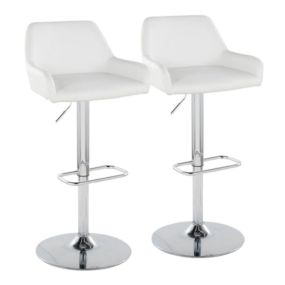 Daniella - Contemporary Adjustable Barstool With Swivel With Rounded Rectangle Footrest (Set of 2) Lumi Source