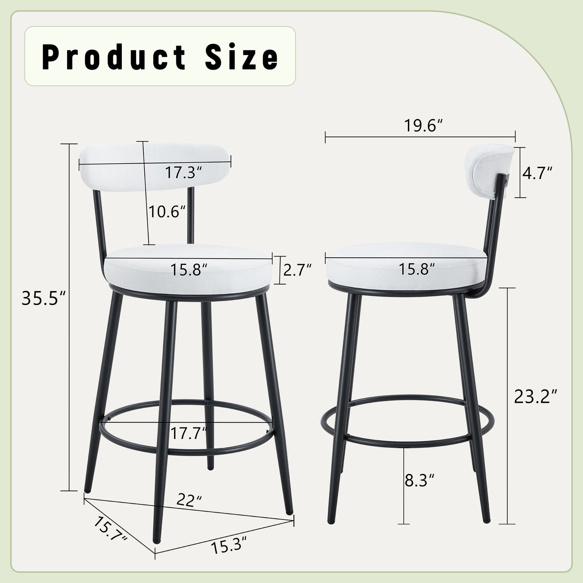 Fashionable Ergonomic High Legged Bar Chairs (Set of 2) Home Essentials