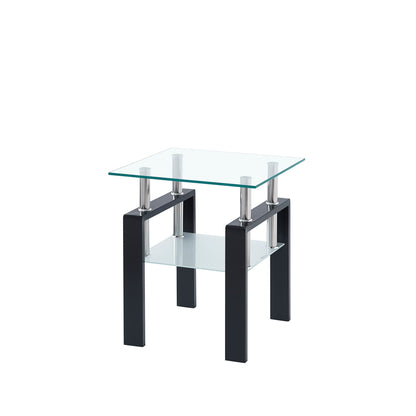 Luxury Modern Tempered Glass Coffee Table With 2 Layers Home Essentials