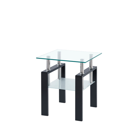 Luxury Modern Tempered Glass Coffee Table With 2 Layers Home Essentials